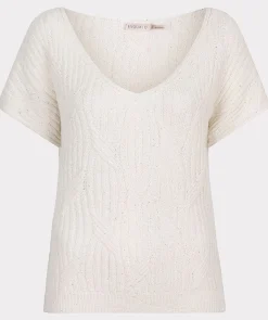 Sweater batwing s/slve slub lurex