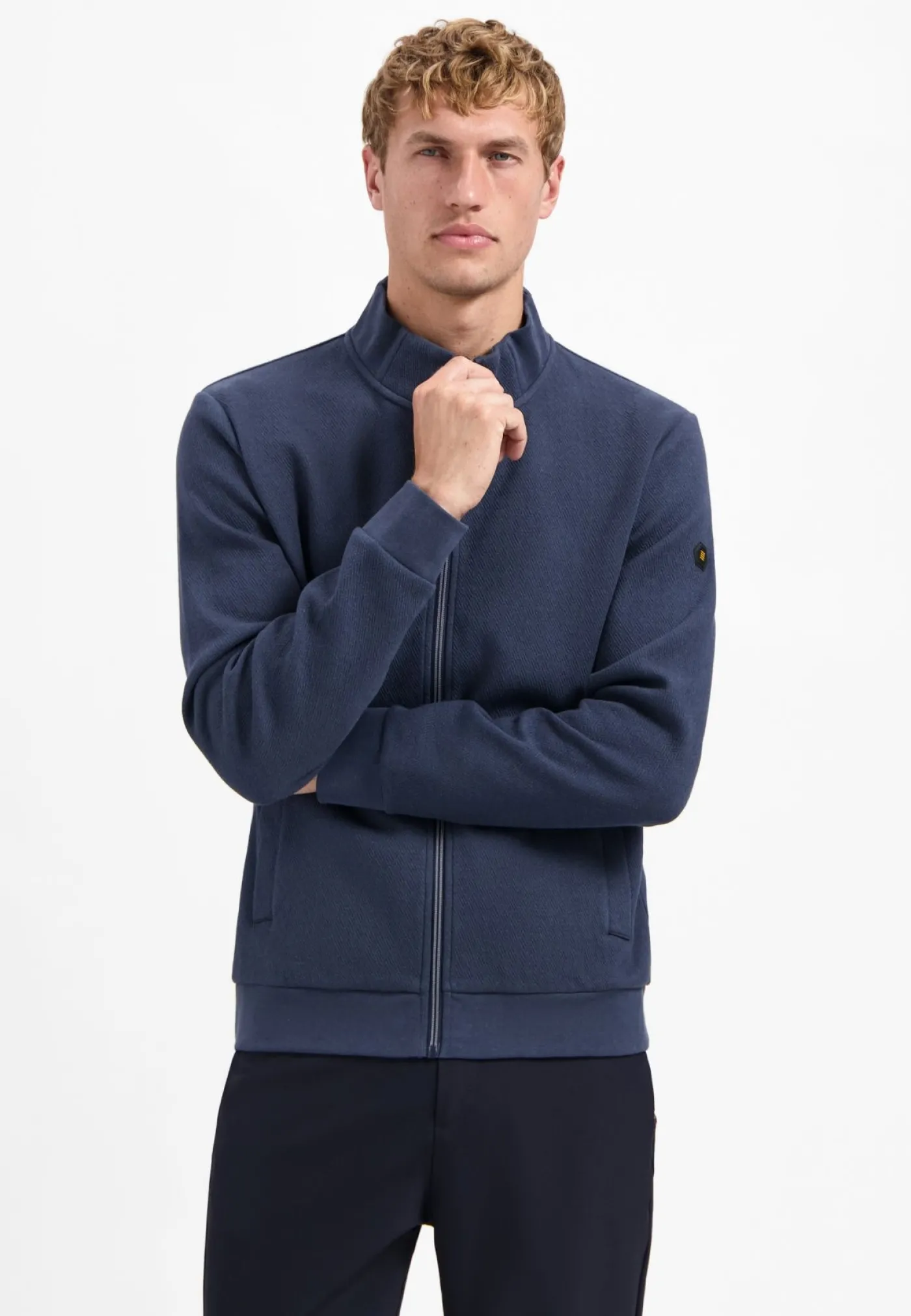 Sweater Full Zip Stand Up-Collar Relief