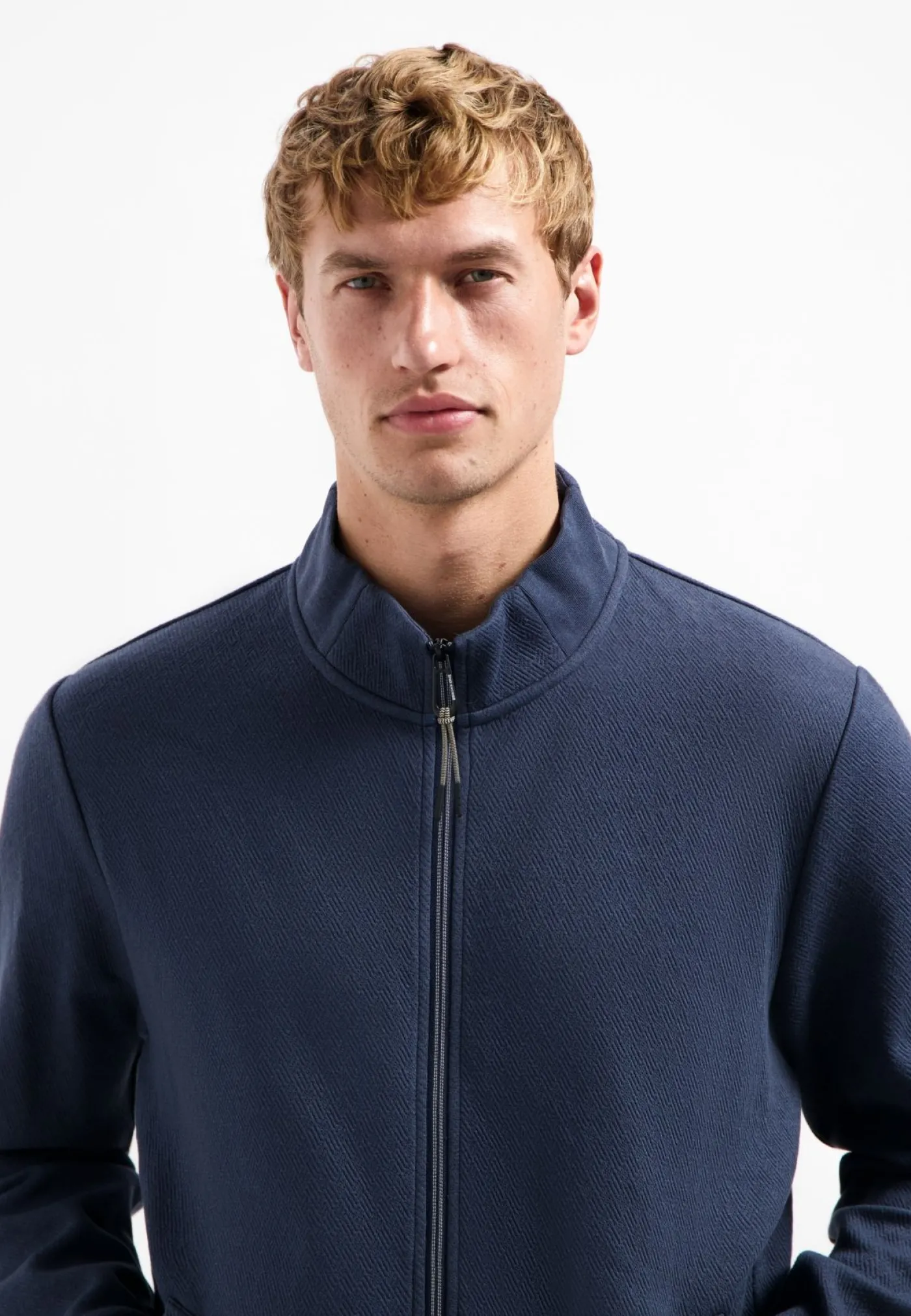 Sweater Full Zip Stand Up-Collar Relief
