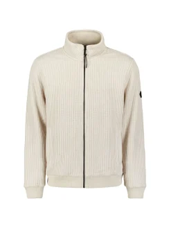 Sweater Full Zip Stand Up Collar Bonded Knit