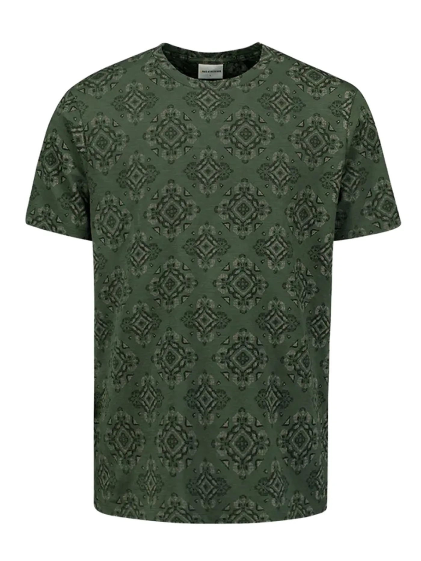 T-Shirt Crewneck Allover Printed Garment Dyed Slub