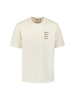 T-Shirt Crewneck Melange Placed Print