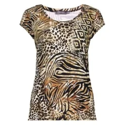 T-shirt with rib jersey AOP