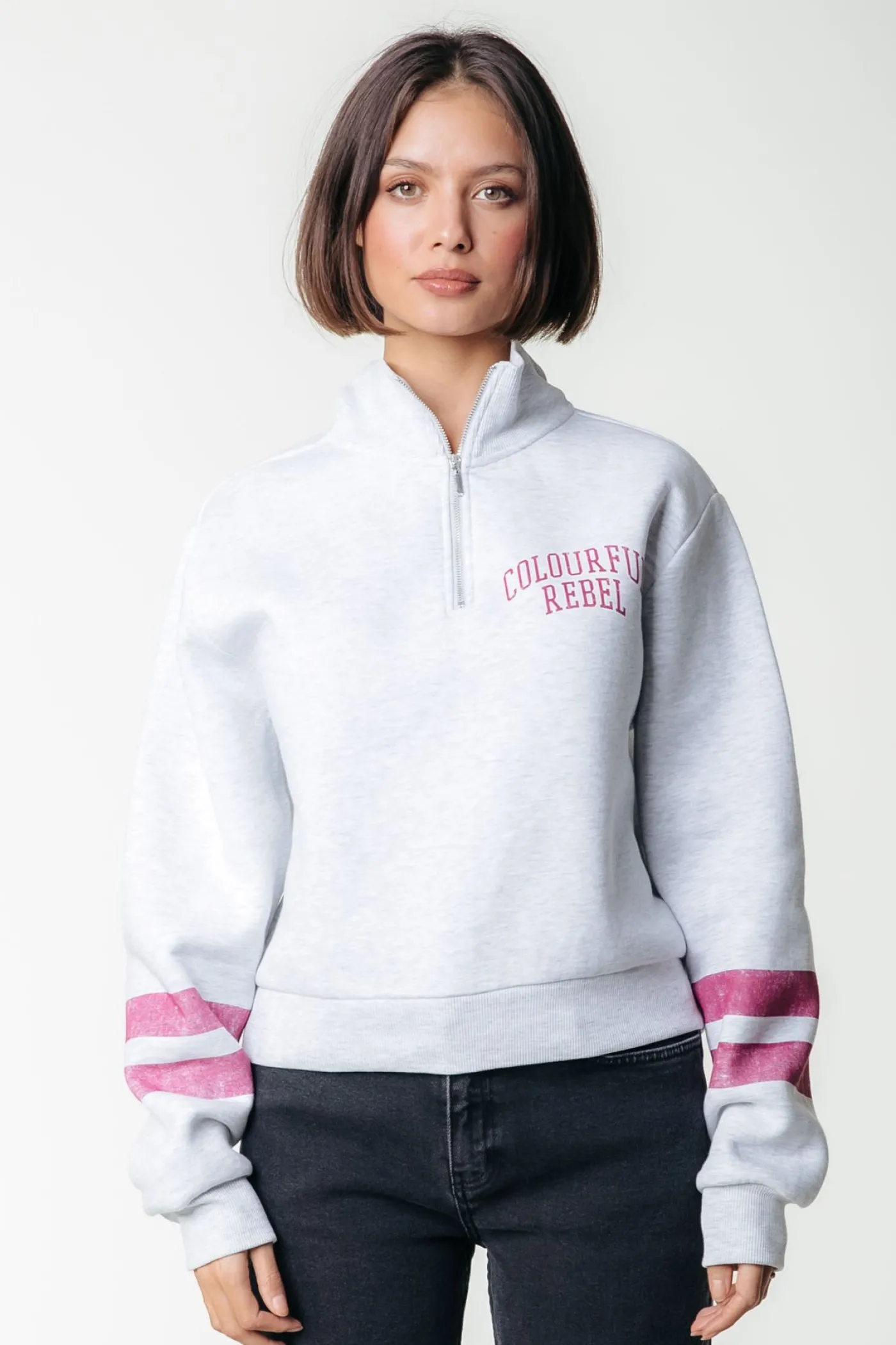 Varsity Logo Relaxed Zip Sweat