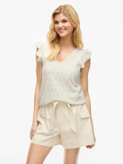 VIAMALINA V-NECK C/S TOP/PB