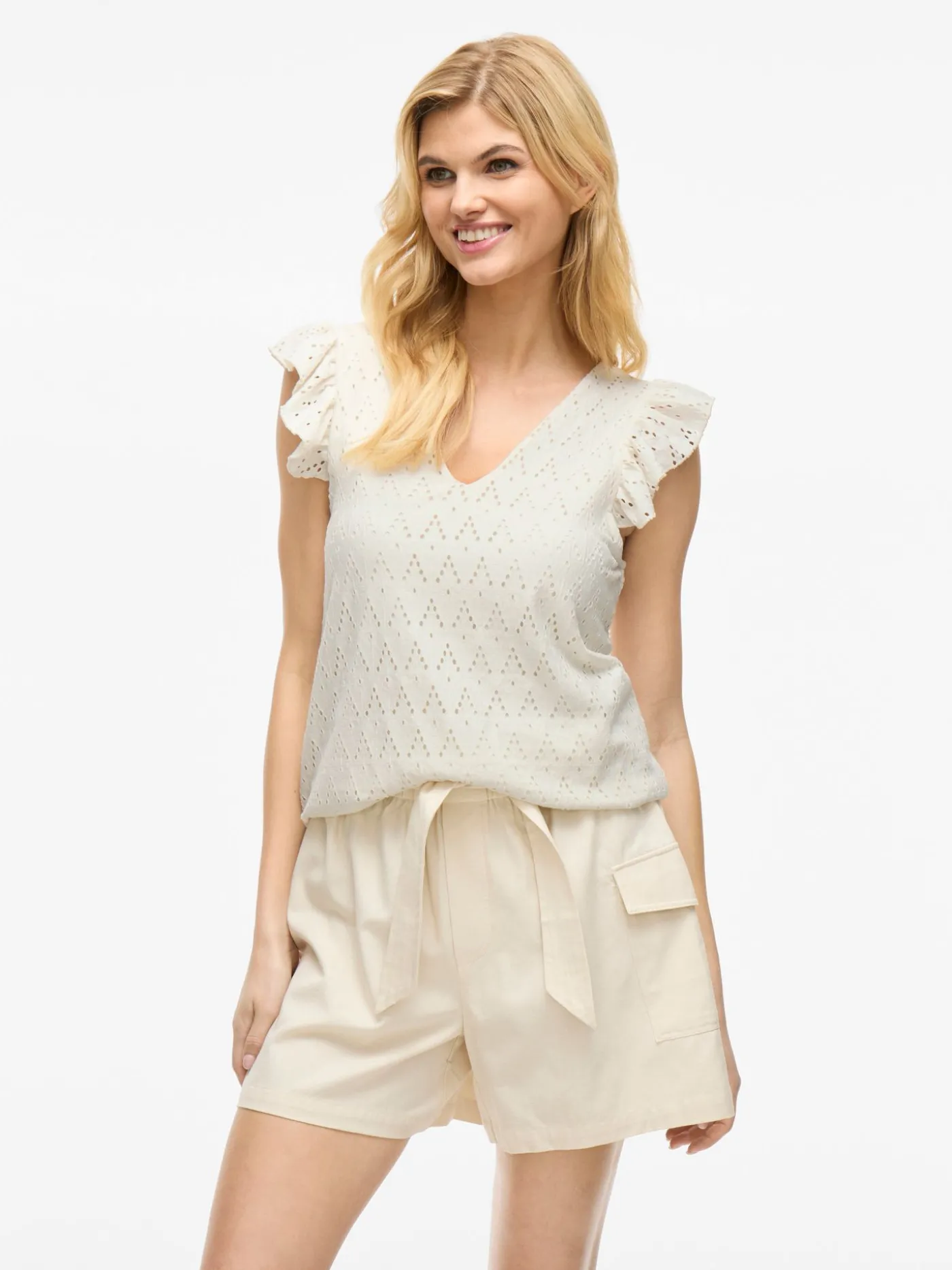 VIAMALINA V-NECK C/S TOP/PB