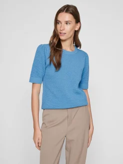 VIDALO O-NECK S/S KNIT TOP - NOOS