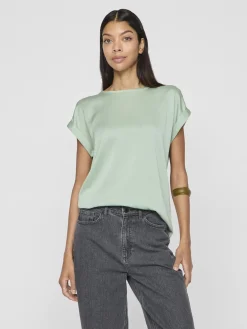 VIELLETTE S/S SATIN TOP - NOOS