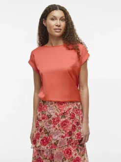 VIELLETTE S/S SATIN TOP - NOOS