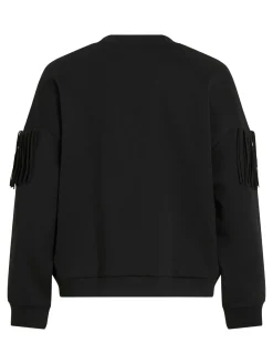 VIREFLECT L/S O-NECK FRINGE SWEATSH