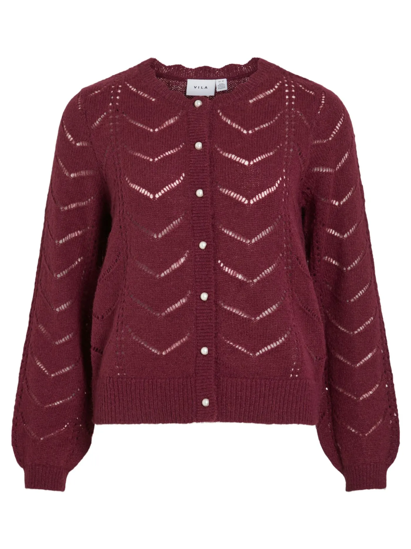 VITULI O-NECK L/S DETAIL KNIT CARDI