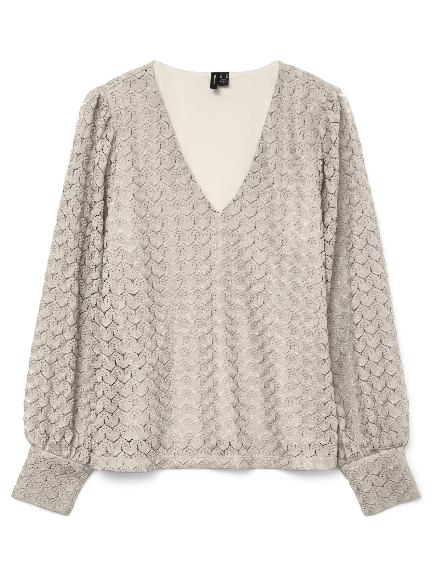 VMBECCA LS V-NECK LACE TOP JRS NOOS