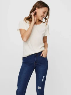 VMBECCA PLAIN SS TOP WVN NOOS