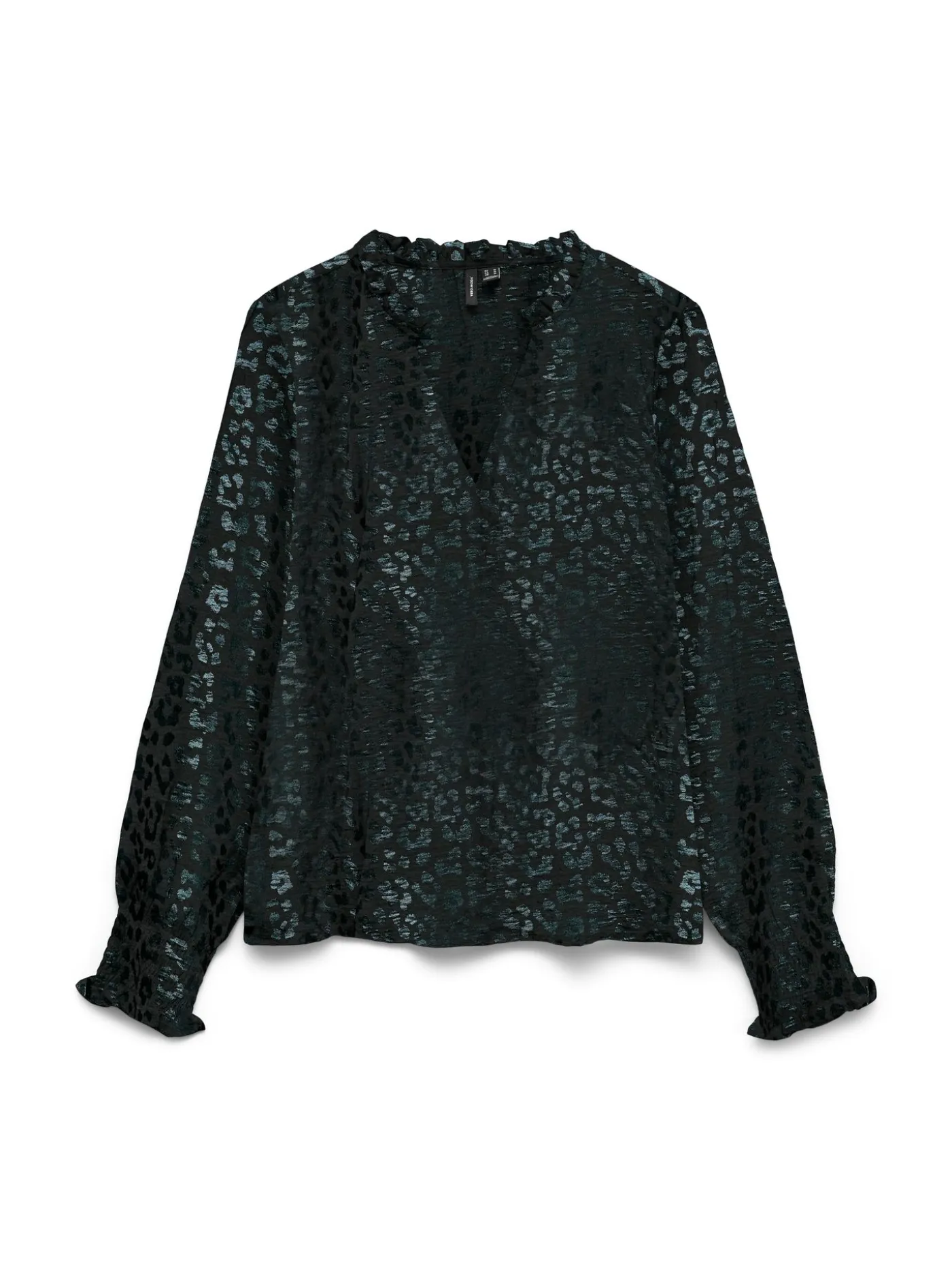VMCARLA FOIL L/S V-NECK TOP WVN GA