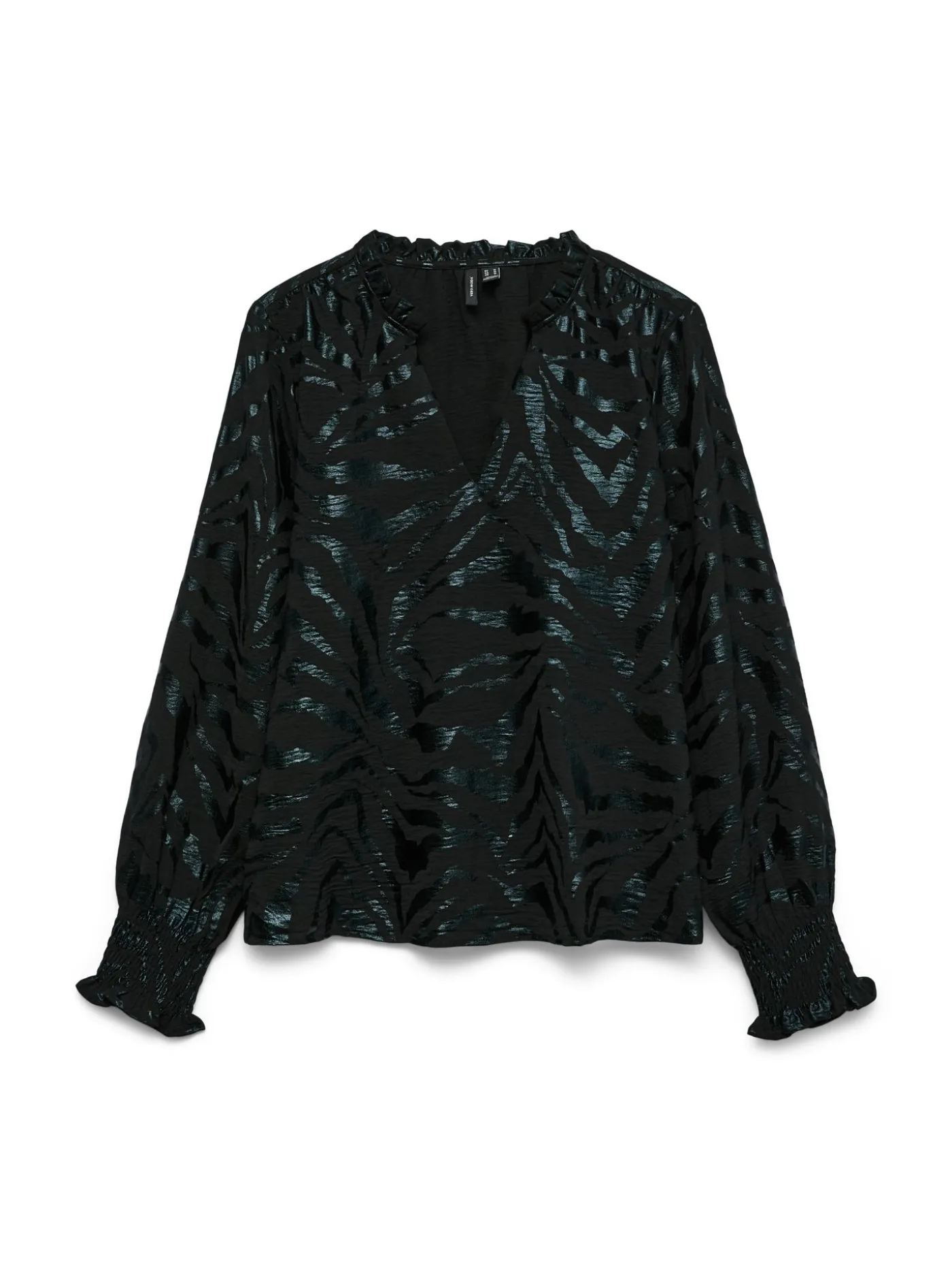 VMCARLA FOIL L/S V-NECK TOP WVN GA