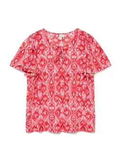 VMDALGA S/S V-NECK TOP WVN BTQ