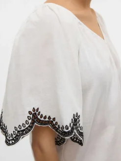 VMDIANA 2/4 V-NECK TOP WVN BTQ