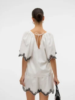 VMDIANA 2/4 V-NECK TOP WVN BTQ