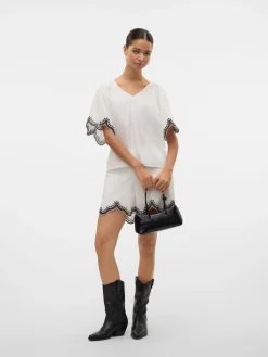 VMDIANA 2/4 V-NECK TOP WVN BTQ