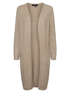 VMDOFFY LS LONG OPEN CARDIGAN GA NO - Black/MELANG