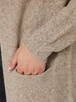 VMDOFFY LS LONG OPEN CARDIGAN GA NO - Black/MELANG