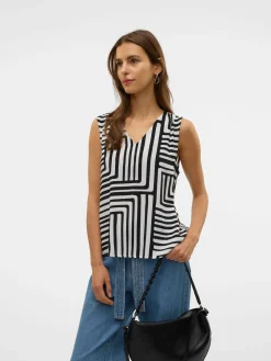 VMEASY JOY S/L V-NECK TOP WVN GA
