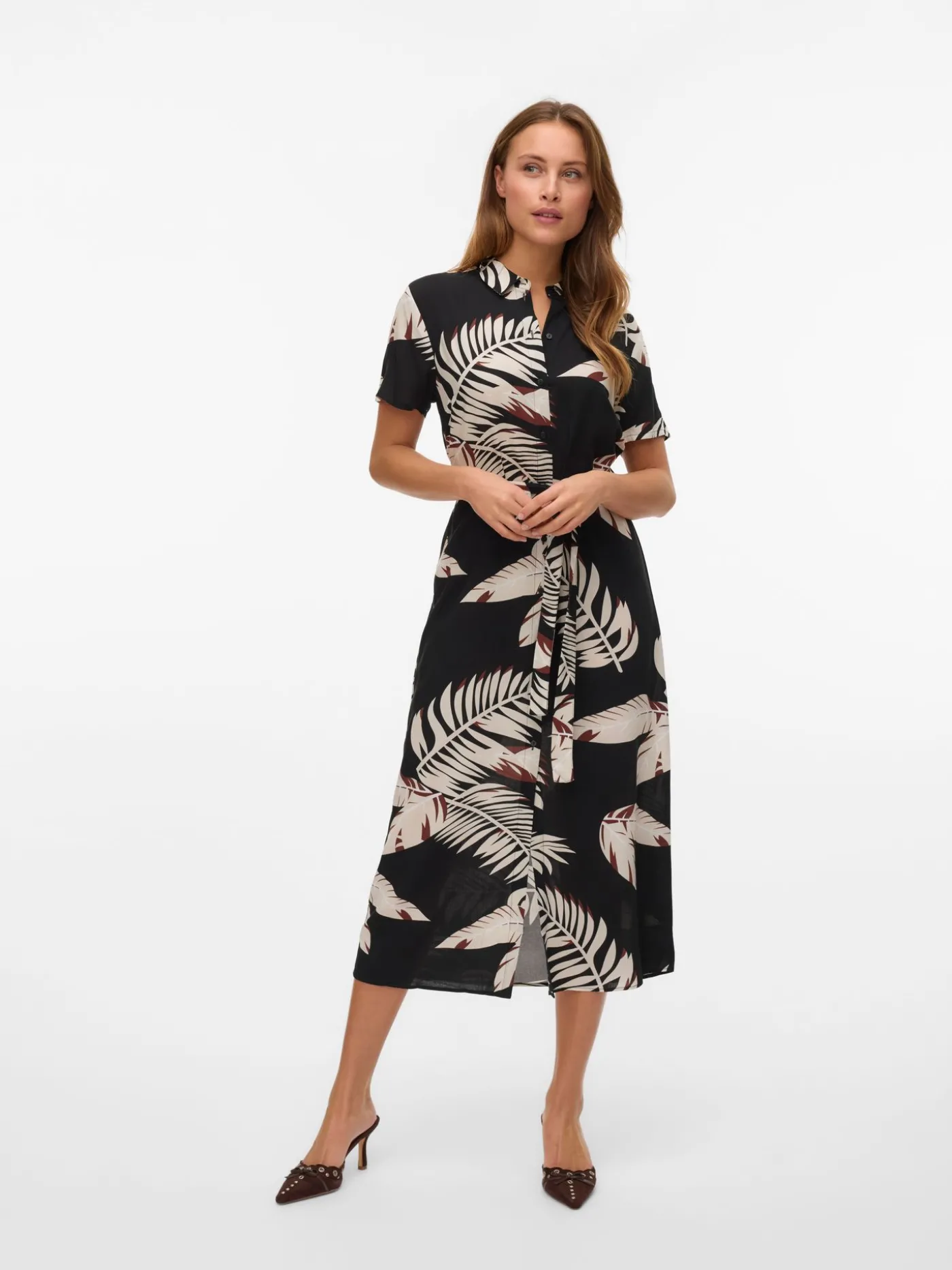VMEASY JOY S/S LONG SHIRT DRESS WVN