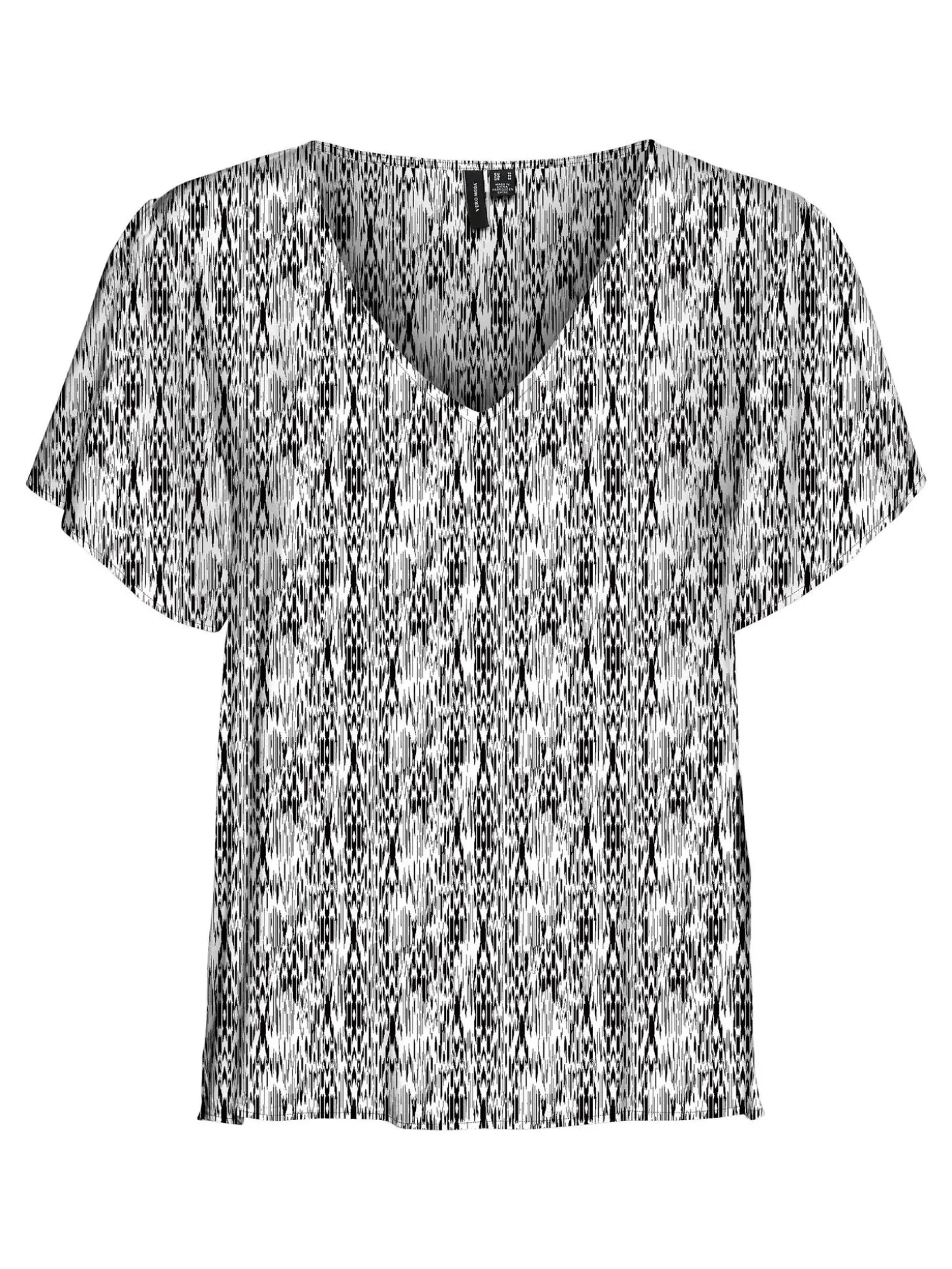 VMEASY V-NECK SS BLOUSE WVN GA - Snow White/Kira