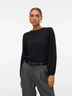 VMFLOWER LS PUFF SLEEVE TOP JRS