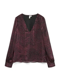 VMGEBRA GEDNA LS V-NECK TOP WVN BTQ