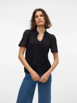 VMHONEY LACE S/S TASSEL TOP WVN GA