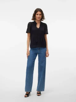 VMHONEY LACE S/S TASSEL TOP WVN GA