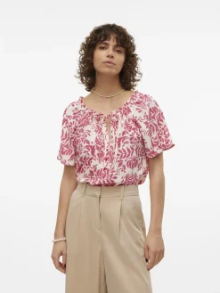 VMIMMA S/S V-NECK TOP WVN BTQ