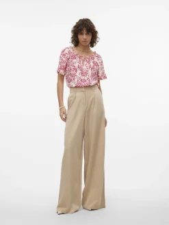 VMIMMA S/S V-NECK TOP WVN BTQ