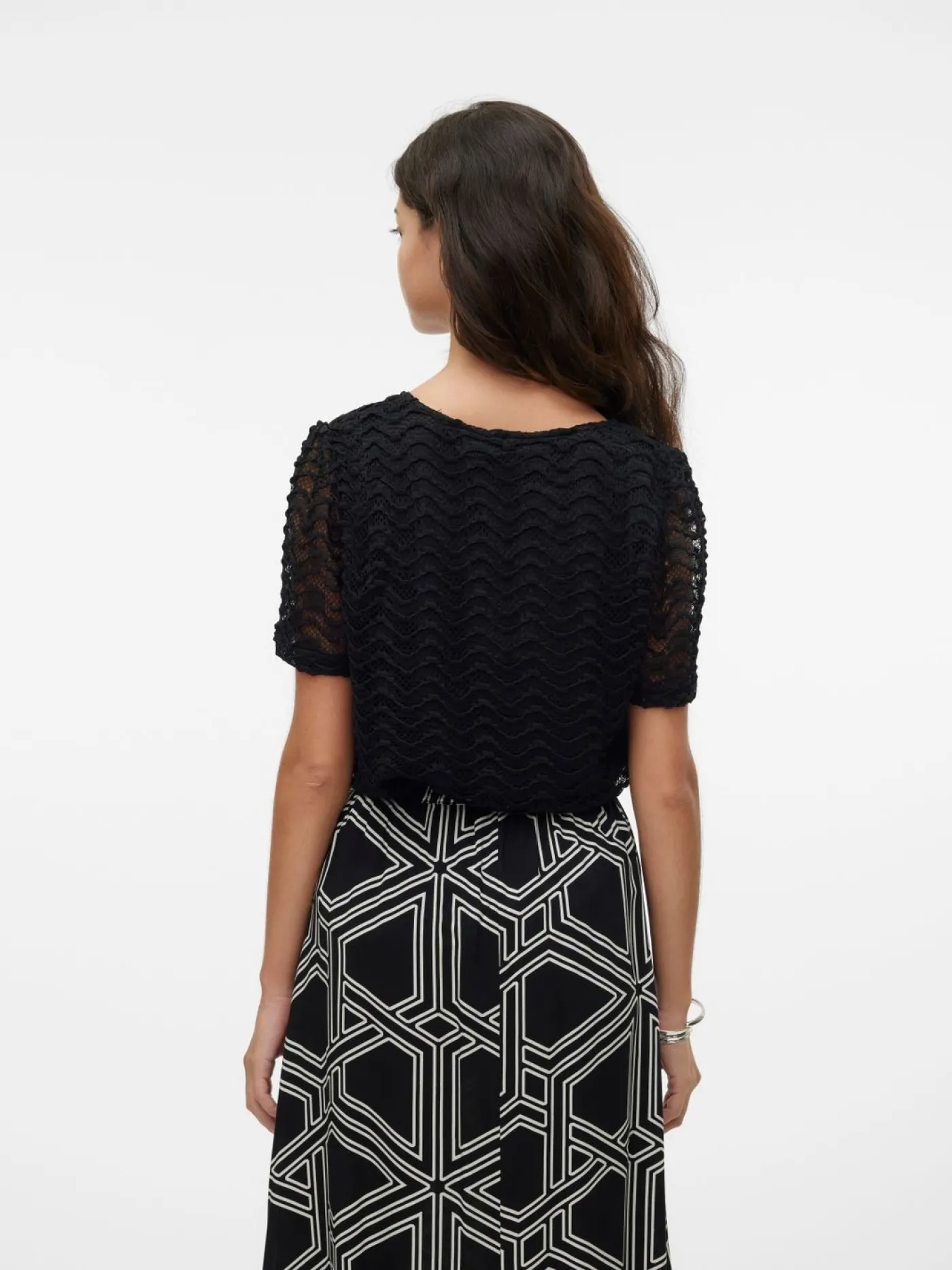 VMISOLDE S/S V-NECK TOP WVN BTQ