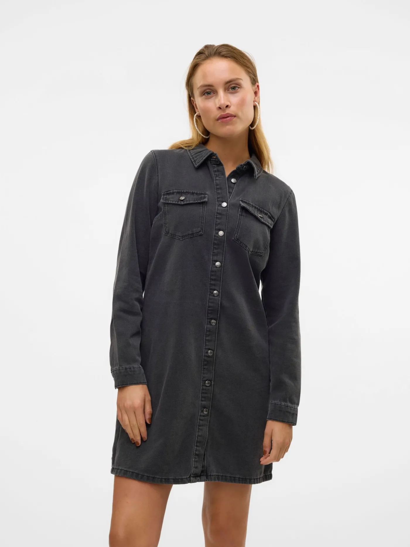 VMJENNIE LS SHORT DENIM DRESS GA NO