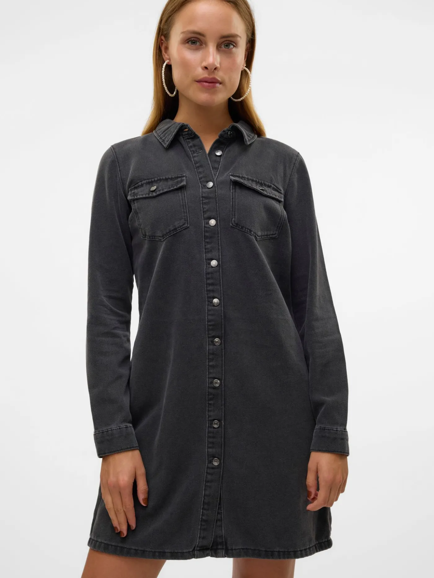 VMJENNIE LS SHORT DENIM DRESS GA NO