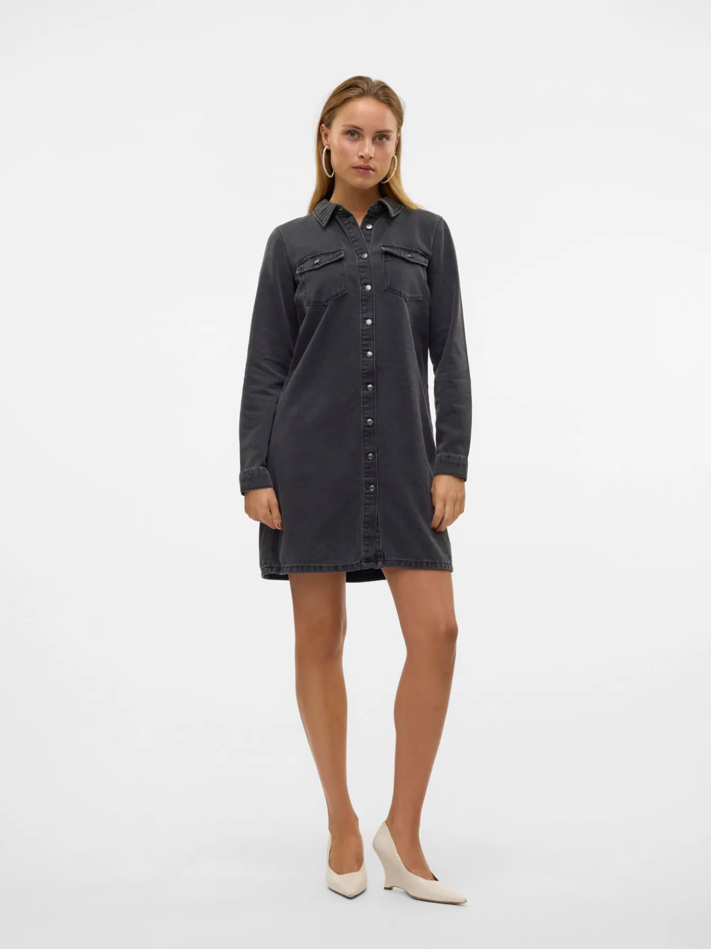 VMJENNIE LS SHORT DENIM DRESS GA NO