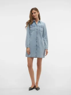 VMJENNIE LS SHORT DENIM DRESS GA NO