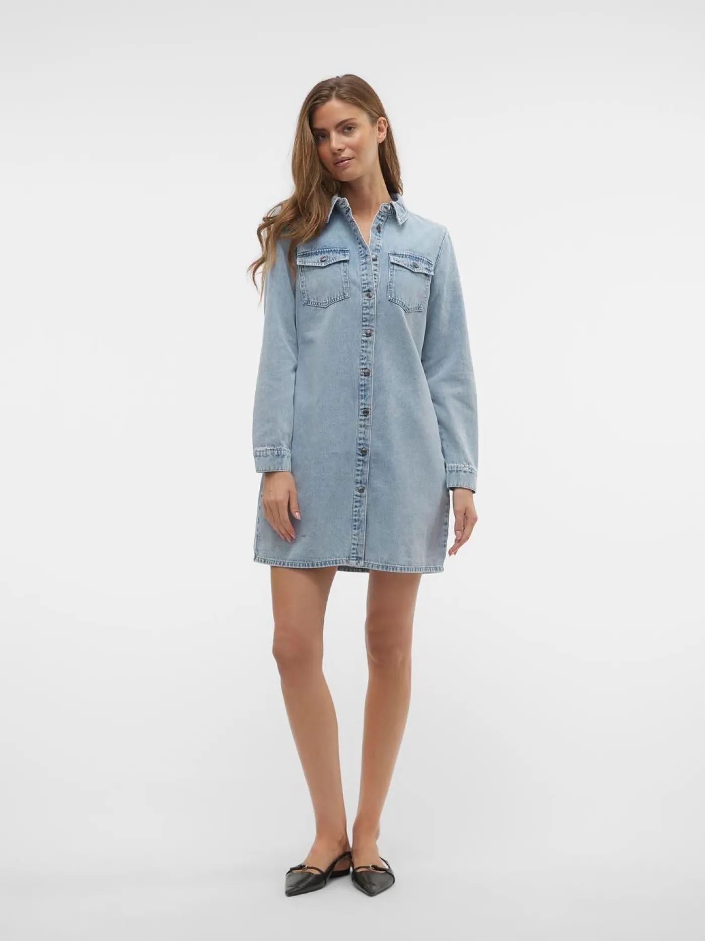 VMJENNIE LS SHORT DENIM DRESS GA NO