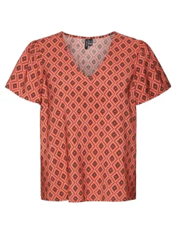 VMJOSIE SS V-NECK TOP WVN GA