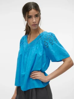 VMKAFFA S/S V-NECK TOP WVN BTQ