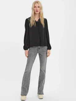 VMLUNA L/S SHIRT WVN BTQ - Black