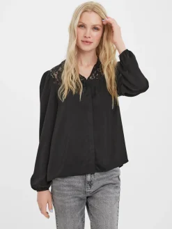 VMLUNA L/S SHIRT WVN BTQ - Black