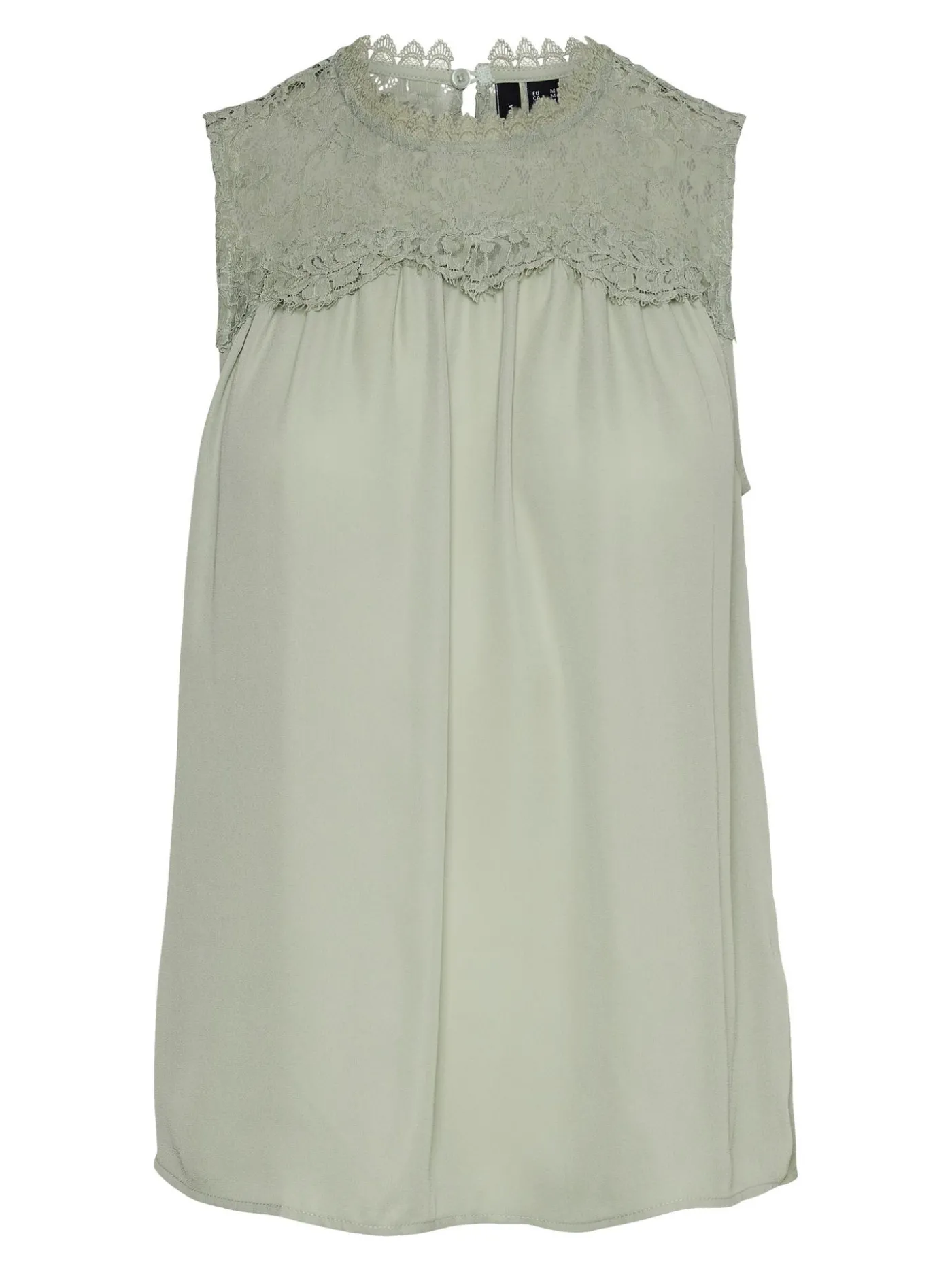 VMMAPLE SL LACE NECK TOP GA NOOS - Desert Sage