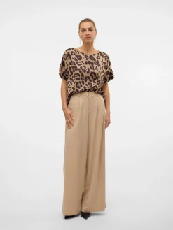 VMMERLE 2/4 O-NECK TOP AOP WVN GA