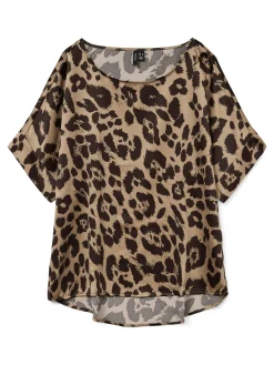 VMMERLE 2/4 O-NECK TOP AOP WVN GA