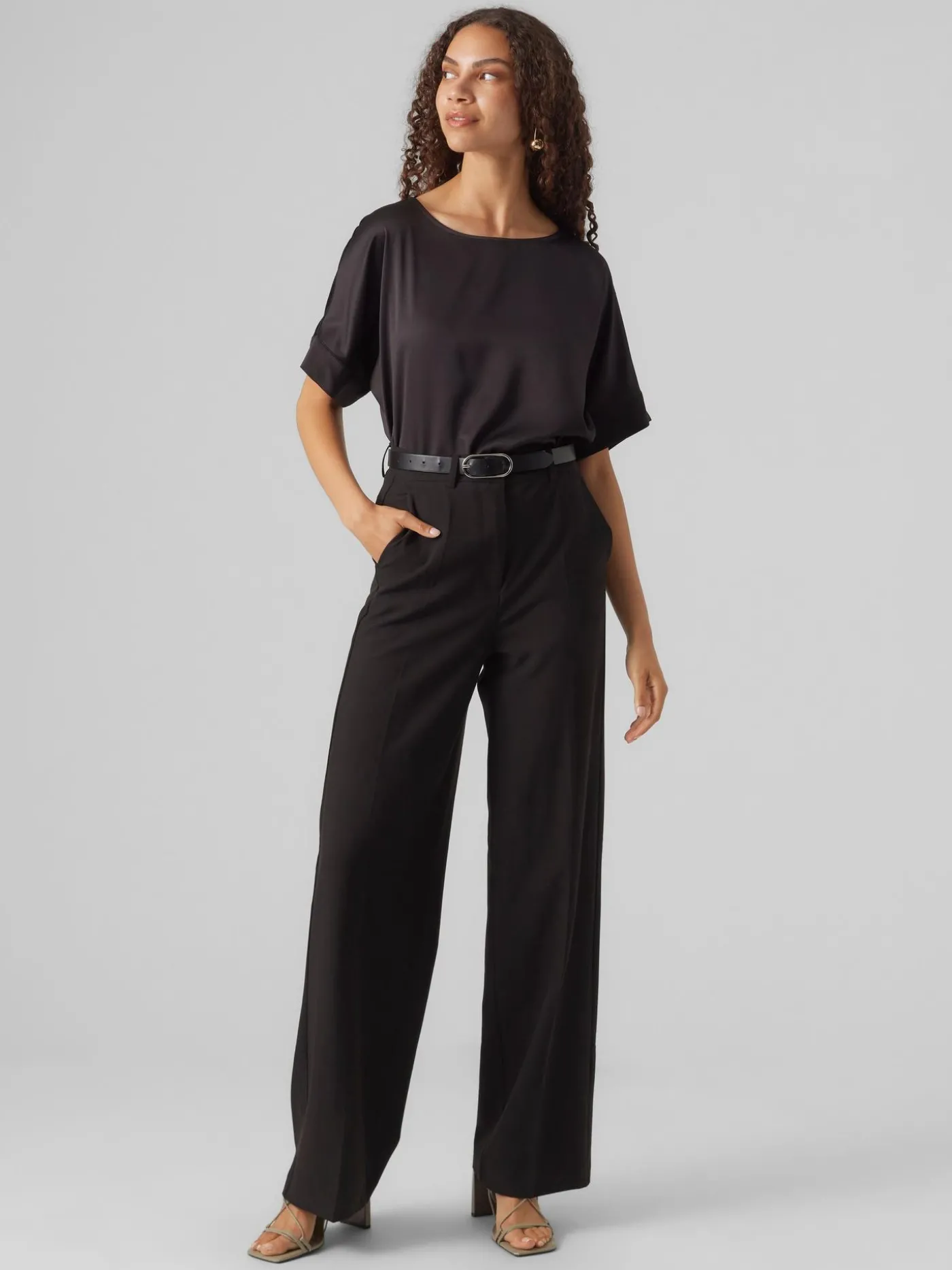 VMMERLE 2/4 O-NECK TOP WVN GA NOOS