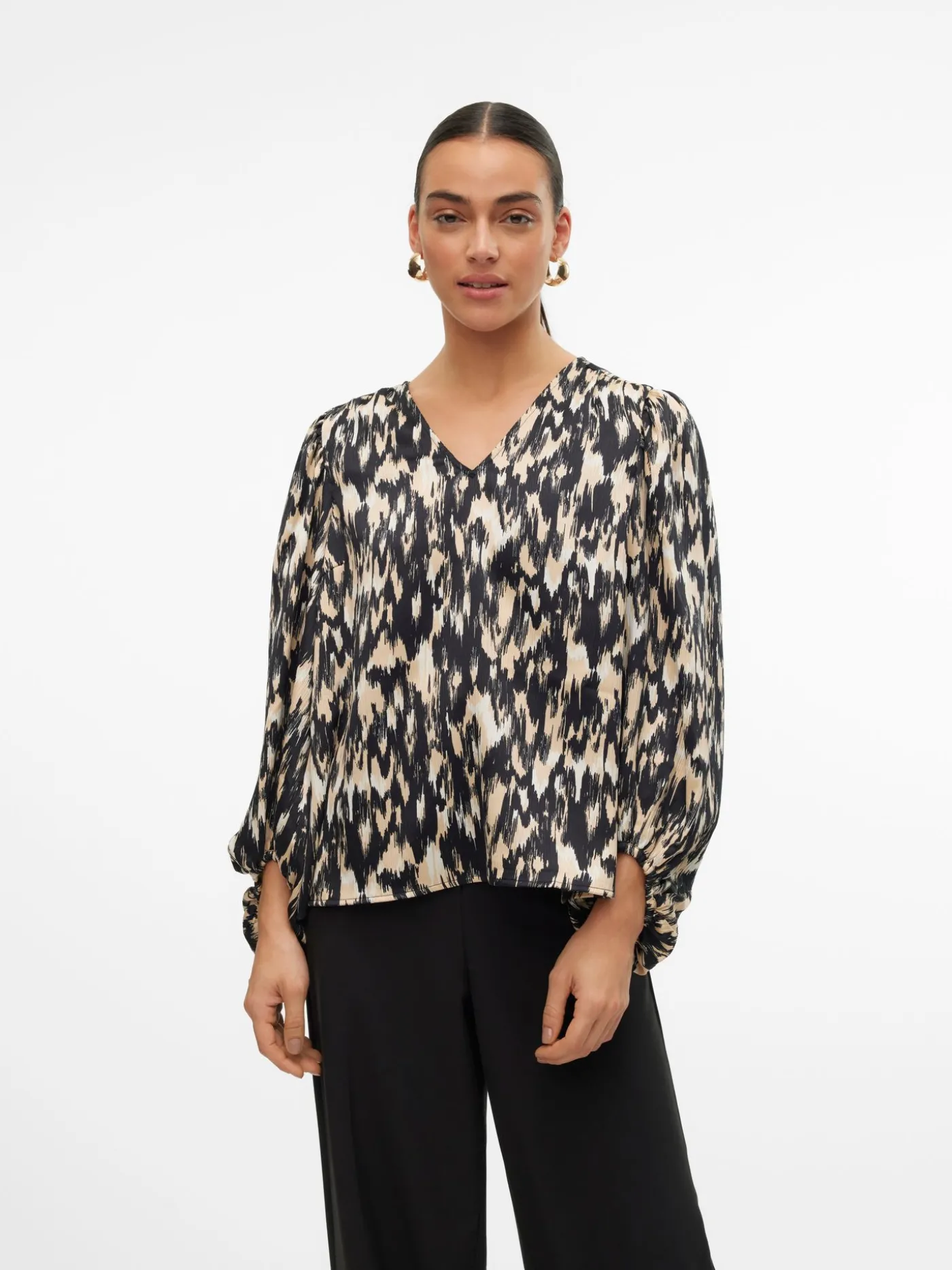 VMMINA L/S V-NECK TOP WVN BTQ GA