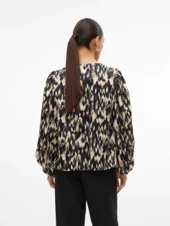 VMMINA L/S V-NECK TOP WVN BTQ GA